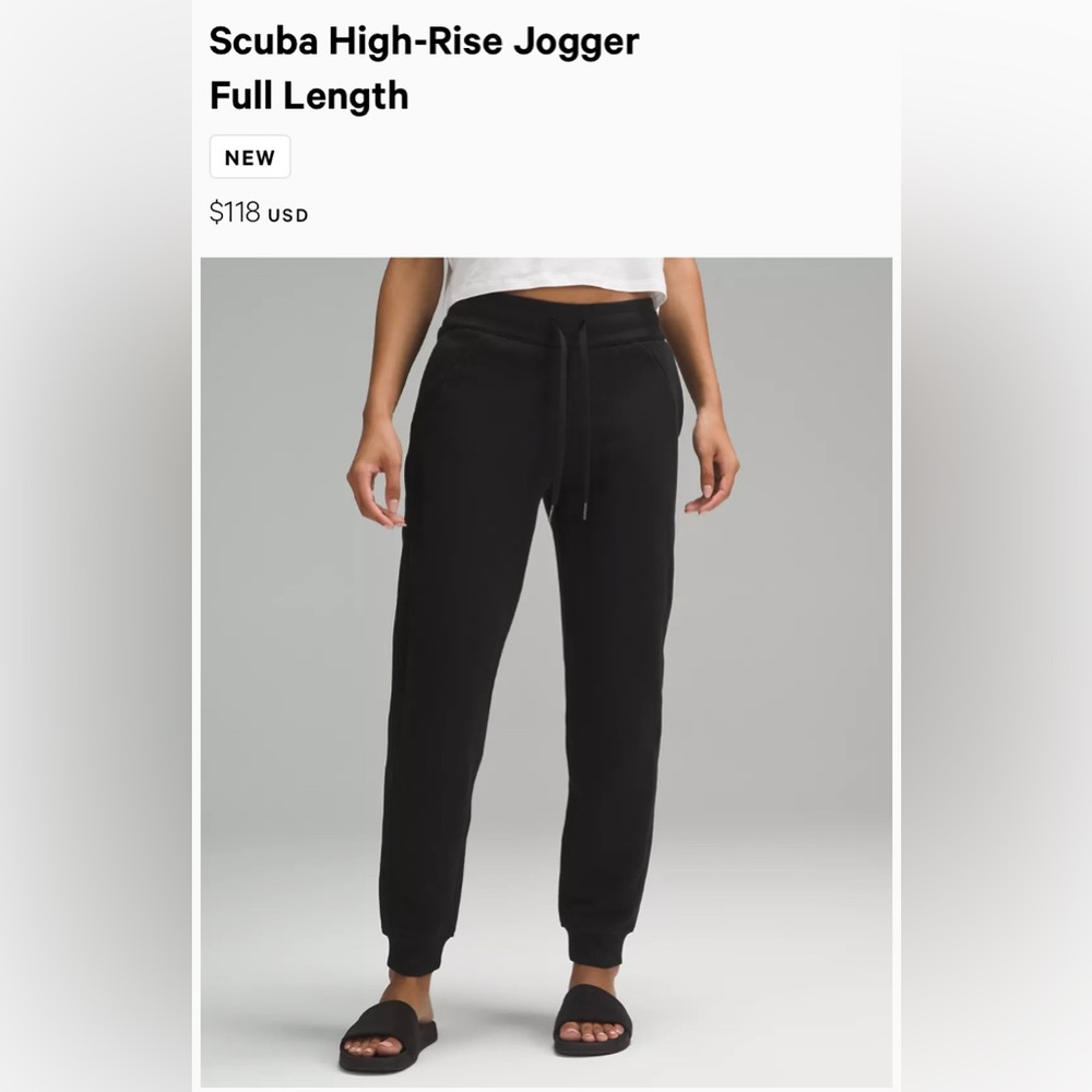 Lululemon size 4 black scuba jogger pants